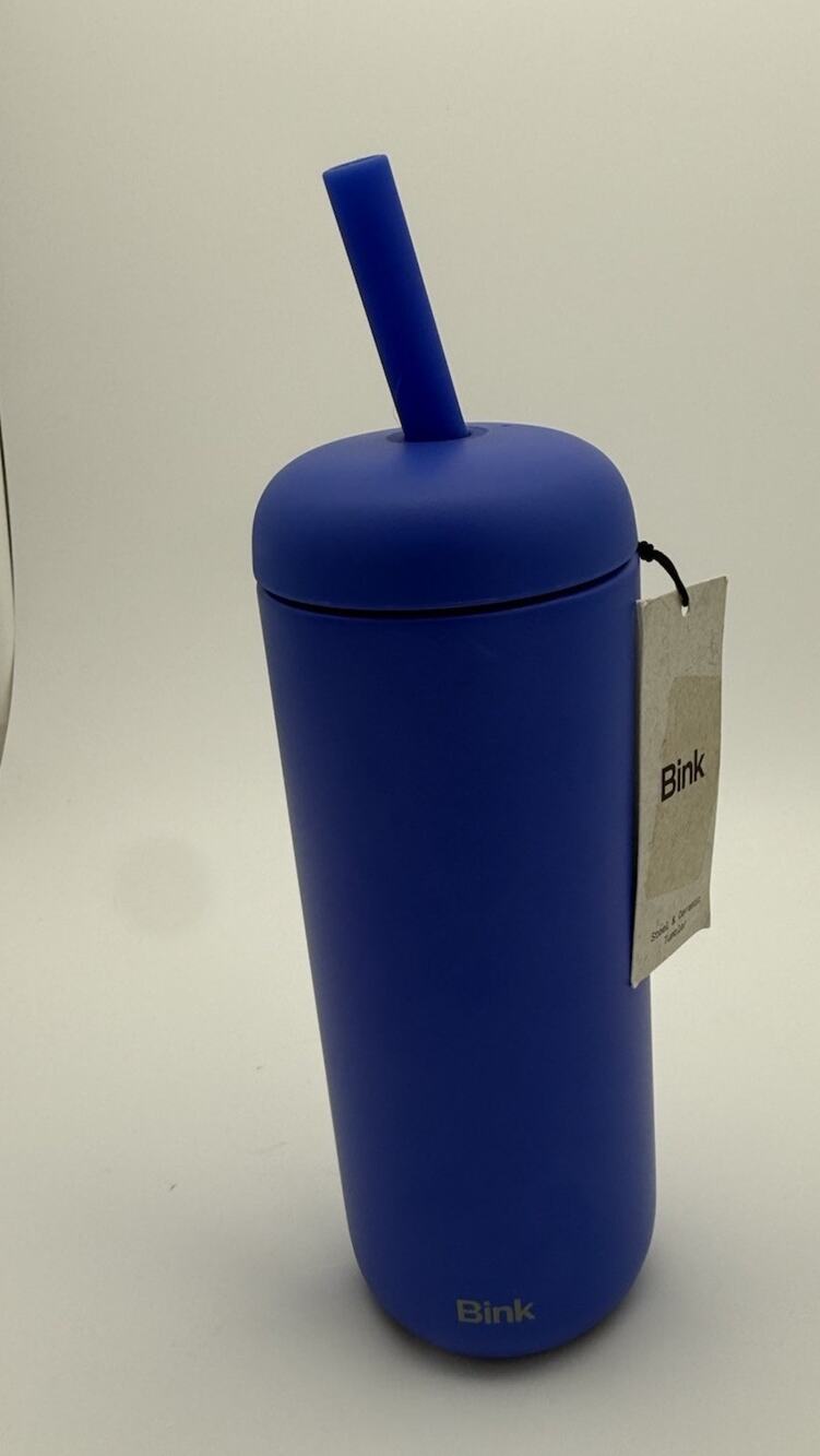 Bink 21 oz Straw Tumbler - Cobalt Blue Insulated Ceramic Coated Stainless Steel
